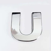 U Harfi Villa Tipi Krom Yapışkanlı 9 cm Harf thumbnail 2