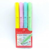 Pastel Renkler Fosforlu Kalem 4 Lü 1 Paket Faber Castell Textliner Pastel Renkler Kesik Uçlu - 1