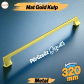 Gediz Mat Gold Altın Kulp 320 mm Metal Mobilya Çekmece Mutfak Dolabı Dolap Kapak Kulpları Kulb Kulpu thumbnail 1
