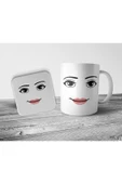 ALPŞAN TİCARET  Roblox Woman Face Kupa Bardak ve Bardak Altlığı Seti - 1