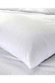 Çift Kişilik Çizgili Saten Otel Nevresim Seti 1 Nevresim 2 Yastık Kılıfı - 3
