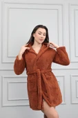 Süper Soft Taba Kapüşonlu Welsoft Sabahlık - 2