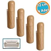 Mobilya Yükseltici Ayak 12 cm Kanepe TV Ünitesi Koltuk Ayağı Baza Ayakları Açık Kübik Ceviz 4 Adet thumbnail 1