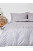 Premium Silver Gri Tek Kişilik Saten Nevresim Takımı - 1