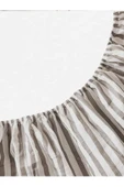 120 cm x 200 cm Çizgili Dokuma Kumaş Lastikli Fitted Çarşaf Takımı - 2