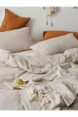 Cappuccino Kahve Çift Kişilik Çarşafı Lastikli Nevresim Takımı - 1