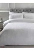 180 X 280 Cm Tek Kişilik Çizgili Saten Otel Çarşaf - 1