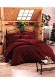 Premium Bordo Çift Kişilik Saten Nevresim Takımı - 1