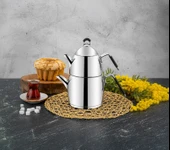 ÖZLİFE Emirgan 4 Parça Orta Boy Çaydanlık Takımı Silikon Saplı thumbnail 1