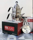 ÖZLİFE Emirgan 4 Parça Aile Boy Çaydanlık Takımı Silikon Saplı thumbnail 2