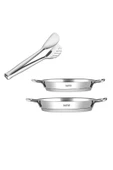 Nehir Silver Indüksiyonlu Ikili Çelik Kapaksız Omlet Sahan Set 16-20cm - Maşa Hediyeli thumbnail 1
