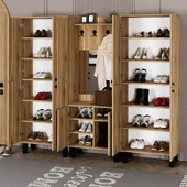 Ferda-1-3-3 Bohem Ayaklı Aynalı Ayakkabılık Portmanto Vestiyer thumbnail 4