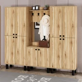 Ferda-1-3-3 Bohem Ayaklı Aynalı Ayakkabılık Portmanto Vestiyer thumbnail 2