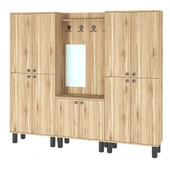 Ferda-1-3-3 Bohem Ayaklı Aynalı Ayakkabılık Portmanto Vestiyer thumbnail 6