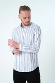 İntersivin Rahat Kalıp Çizgi Detaylı %100 Pamuk Erkek Gömlek thumbnail 3