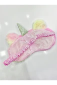 MARS BABY Kadın Kız Peluş Pembe Kirpikli Taşlı Göz Uyku Bandı - 3
