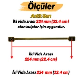 Gediz Metal Antik Sarı Kulp 224 mm Mobilya Çekmece Mutfak Dolabı Dolap Kapak Kulpları Kulb Kulpu - 3