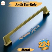 Gediz Metal Antik Sarı Kulp 224 mm Mobilya Çekmece Mutfak Dolabı Dolap Kapak Kulpları Kulb Kulpu - 1