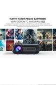 Havit PJ209 Prime Sapphire Full Hd 1080p Projeksiyon Cihazı - 350 Ansi, Wifi Görüntü Aktarımı 5g Mavi - 8