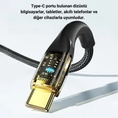 Essager 1 Metre 7A 100W Led Işıklı Süper Hızlı USB To Type C Şarj Data Kablosu, Akım,Isı, Güçlü Kablo - 5