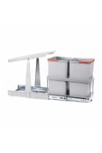 ÇÖP KOVASI 12+12LT GRİ AFEKS TELESKOPİK RAYLI - 1