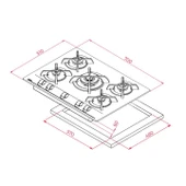 TEKA GBC 75030 WH BEYAZ 70 CM. 5 GÖZLÜ GAZLI ANKASTRE CAM OCAK - 7