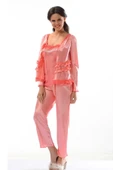 Nar Çiçeği Saten Pijama Takımı - 1413 - 1