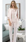 Pudra Penye Pijama Takımı - 1417 - 1