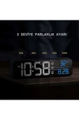 anaway shopping HD LED Ekranlı Aynalı Elektronik Masa Saati  Sıcaklık Tarih Dijital - 2
