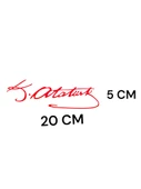 K.Atatürk İmzalı Oto Sticker Küçük Kırmızı 20x5cm - 3
