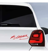 K.Atatürk İmzalı Oto Sticker Küçük Kırmızı 20x5cm - 2