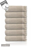 6'lı Bej Jelena El Havlusu - 50x90 Cm, 225 Gr, %100 Pamuk, Spa Ve Otel Havlusu, Günlük Kullanıma Uygun thumbnail 2