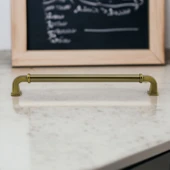 Alfa Metal Antik Sarı Kulp 224 mm Mobilya Çekmece Mutfak Dolabı Dolap Kapak Kulpları Kulb Kulpu thumbnail 7