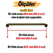 Alfa Metal Antik Sarı Kulp 224 mm Mobilya Çekmece Mutfak Dolabı Dolap Kapak Kulpları Kulb Kulpu thumbnail 3