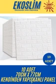 Renkli Duvarlar 70x77 Cm 10 Adet Ekoslim 2mm Kendinden Yapışkanlı Sünger Tuğla Duvar Kağıdı Paneli  Ev Ofis Kaplama thumbnail 1