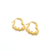 Çelik Küpe Altın Kaplama Kadın Kalpli Model UNK-803 thumbnail 2