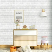 Renkli Duvarlar 70x77 Cm 10 Adet Ekoslim 2mm Kendinden Yapışkanlı Sünger Tuğla Duvar Kağıdı Paneli  Ev Ofis Kaplama thumbnail 3