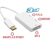 5056 Displayport To Hdmi Vga Dvi Çevirici Dönüştürücü Adaptor thumbnail 5