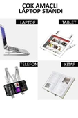 7 Kademeli Ayarlanabilir Laptop Bilgisayar Standı Kolay Kullanışlı Diz Üstü Bilgisayar Tablet Telefon Standı thumbnail 1