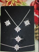 SilverPoint Çiçek Figürlü  Zirkon Taşlı Set - 2