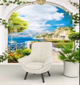 Balkon ve Deniz Manzaralı Duvar Kağıdı thumbnail 6