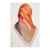 Armine E23YA8901D0405 Dj Saf İpek Eşarp 8901D (T)  (Nostalji Twill) thumbnail 2