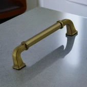 Alfa Metal Antik Sarı Kulp 128 mm Mobilya Çekmece Mutfak Dolabı Dolap Kapak Kulpları Kulb Kulpu thumbnail 5