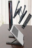 Katlanabilir Laptop Standı - Kaydırmaz Kademe Ayarlı Laptop Tablet Tutucu - 5