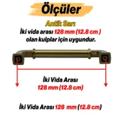 Alfa Metal Antik Sarı Kulp 128 mm Mobilya Çekmece Mutfak Dolabı Dolap Kapak Kulpları Kulb Kulpu thumbnail 3