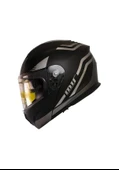 MTS 966 Wx20 Gri Çene Açılır Mat Siyah-Gri Kask - 1