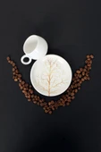 Akkoyunlu home Kahve Fincan Takımı 6 Kişilik El Yapımı Türk Kahvesi Fincanı Lüx Seramik 90 ml - 2