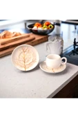 Akkoyunlu home 12 Parça Lüx Seramik 6 Kişilik Kahve Fincan Takımı Kahve Fincanı Handmade El Yapımı - 6