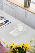 Akkoyunlu home Whitegold Kahve Fincan Takımı 6Kişilik El Yapımı Türk Kahvesi Fincanı Lüx Seramik90ml - 3