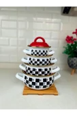 Sezka Life 1 Adet Dama Desen Emaye Tencere 12 CM - 3